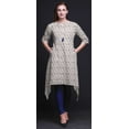 thumbnail image 2 of Bimba Kurti Asymétrique Imprimé Shibori Géométrique Bleu pour Femmes Robe d'Été Indienne Tunique TTTG, 2 of 6