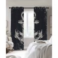 thumbnail image 3 of Summer Nautical Blackout Curtains for Bedroom Living Room, Watercolor Ocean Anchor Pattern Retro Black 54 In Long Thermal Insulated Room Darkening Drapes Grommet Window Treatments, 52 x 54 In, 3 of 9