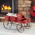 thumbnail image 3 of Collections Etc Amish Wagon Decorative Indoor/Outdoor Garden Backyard Planter, Red, 3 of 6