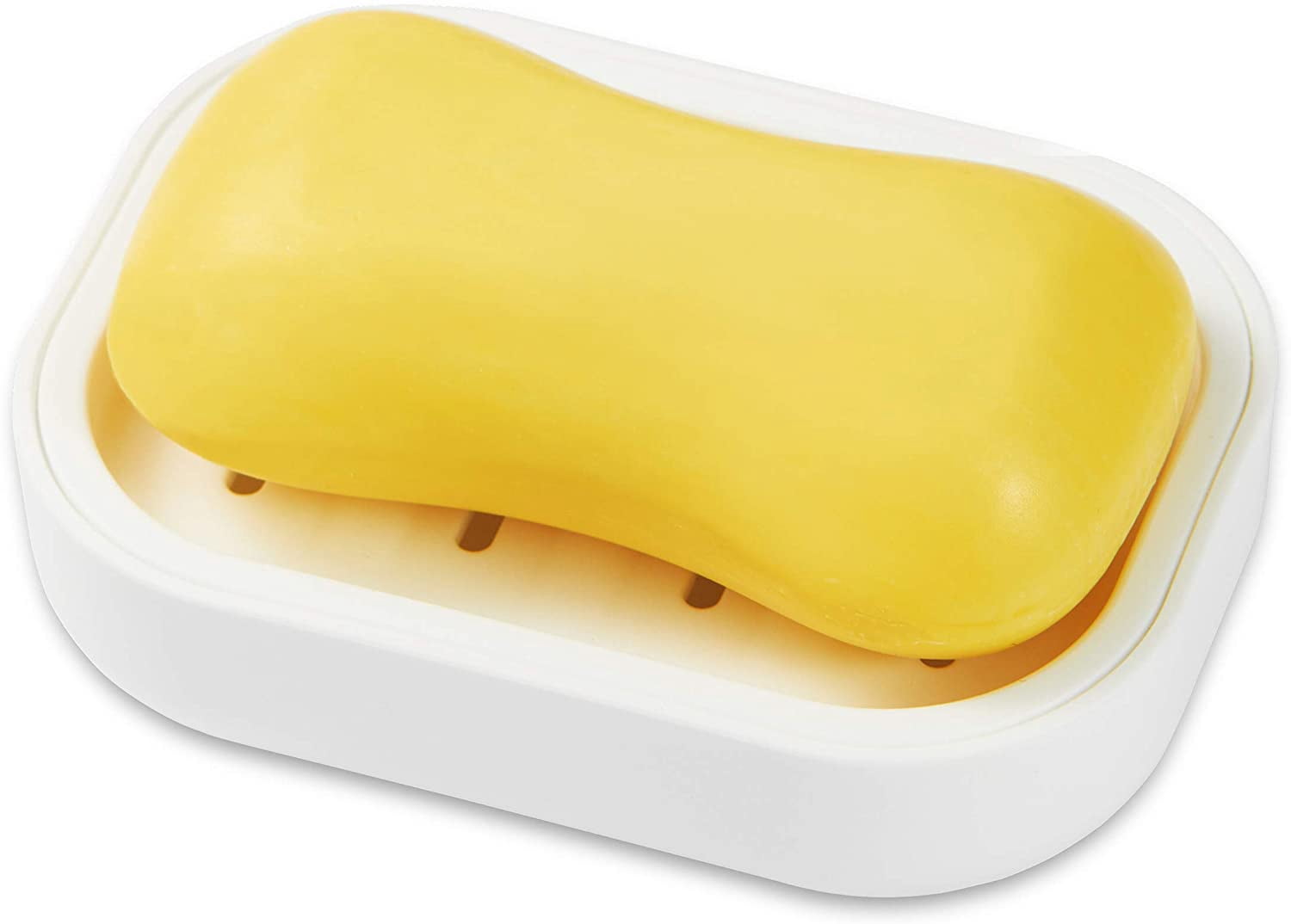 Porte-Savon Drainant Blanc - Garde Le Savon Sec, Facile à Nettoyer - Pour Salle De Bain