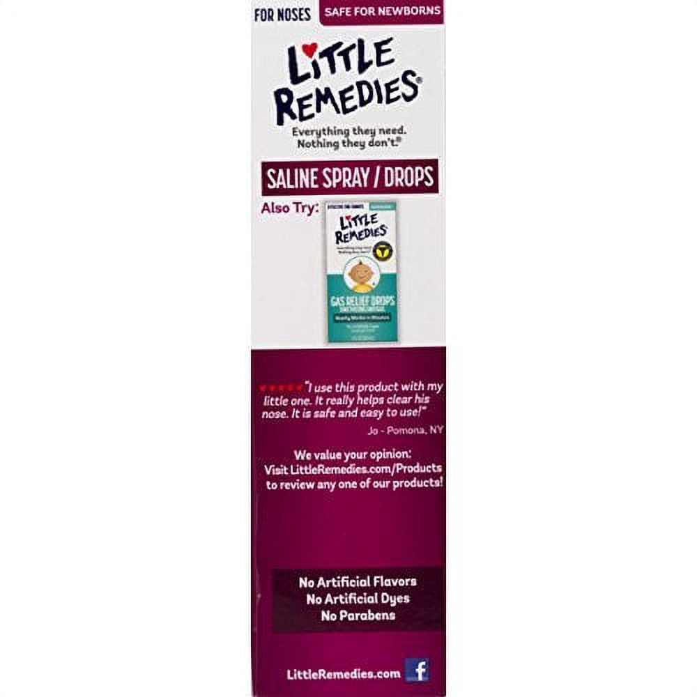 Little Remedies Newborn + Nose Saline Spray Drops, Wash Away Mucus, 1 Oz, 6-Pack