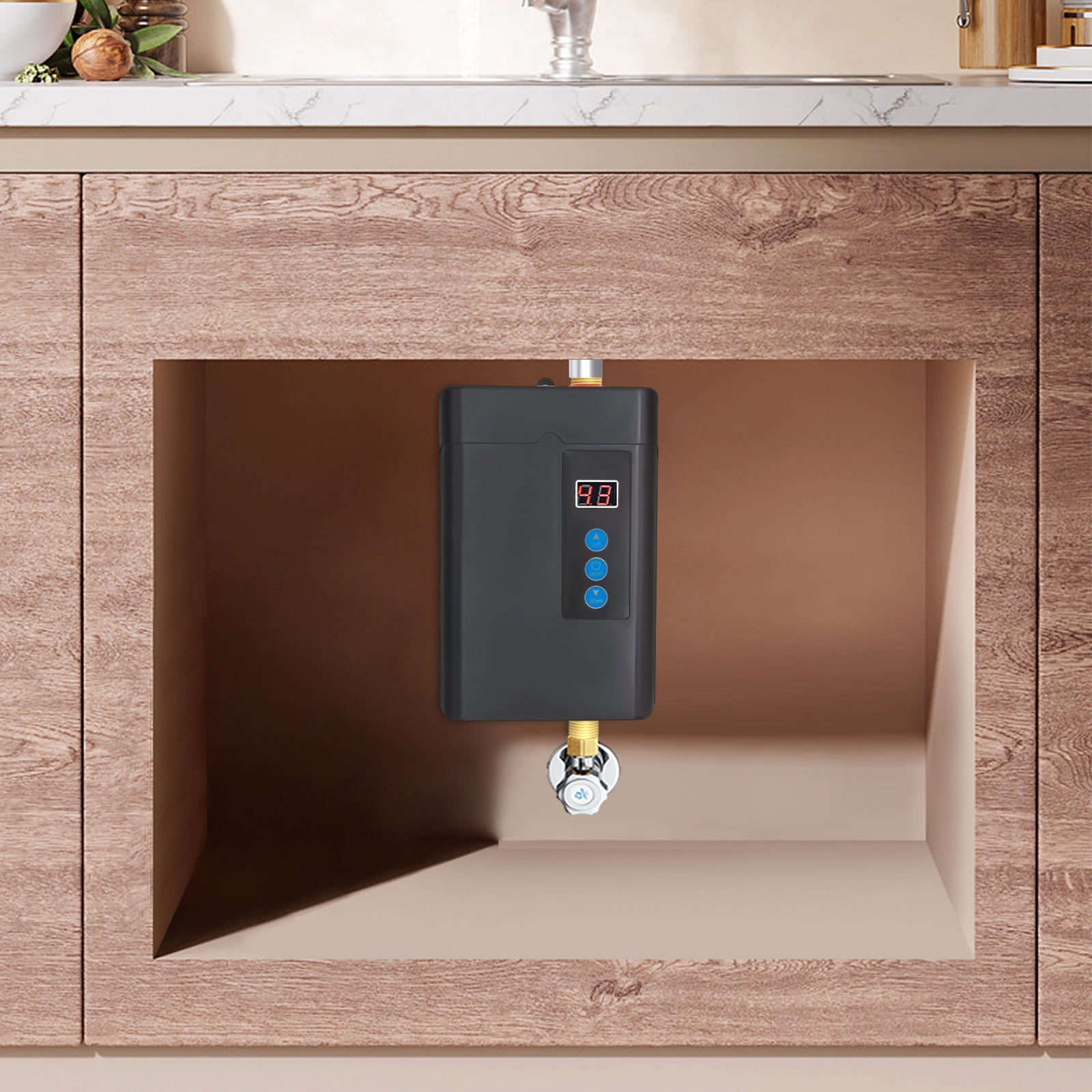 Tankless Electric Water Heater 110V 3000W - Mini Instant Hot Water Heater with Remote Control & Touch Screen, Under Sink for Kitchen Bathroom Handwashing (82-131℉)