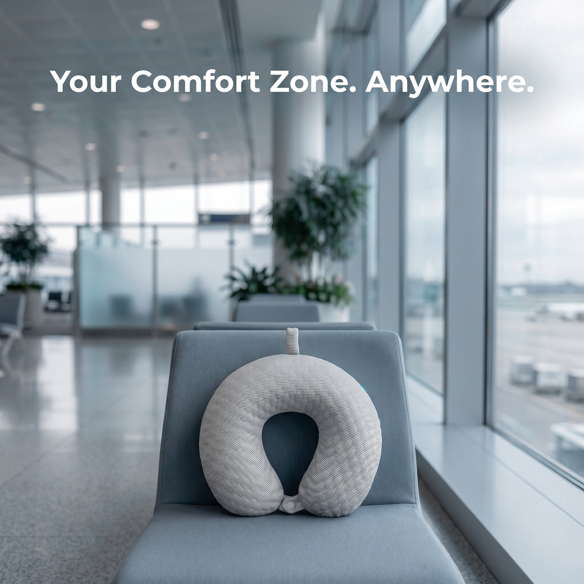 Unique Bargains Memory Foam U Shape Travel Neck Pillow for Office Naps Gray 12"x12"x4"