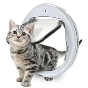 Ownpets Pet Cat Door, White PVC Plastic Small Dog Lockable Flap Lightweight Gate for Glasses Wooden Mount