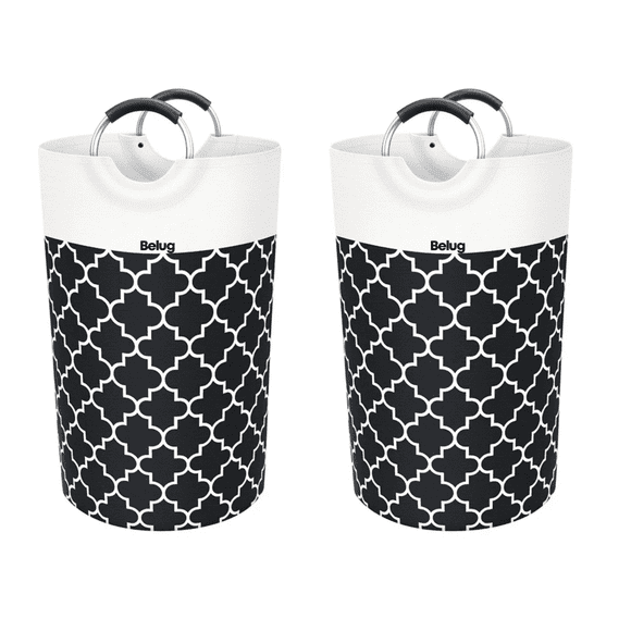 2 cesta De Ropa Plegable Para Ropa Sucia Gran Capacidad 82l Belug, Color Negro