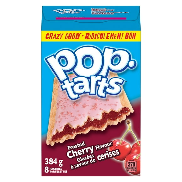 Tartelettes Pop-Tarts® Glacées à saveur de cerises, 384 g, 8 Tartelettes Pop Tart, pâtisseries glacées aux cerises 384gmx12