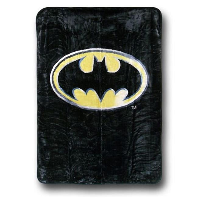 DC Comics Licensed Batman Dark Knight Emblem Royal Plush Queen Size Blanket 