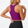 thumbnail image 3 of Seamless Yoga Tank Tennis Top for Workout with Built-In Support for Everyday Home Gym and Fitness Activewear Purple M, 3 of 5
