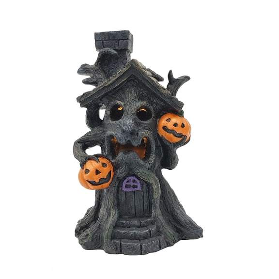 7" Black Tree House LED Mini Decoration by Ashland®