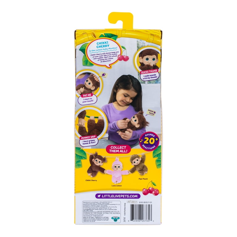 Little Live Pets Baby Monkey Minis – Chikki Cherry. Interactive