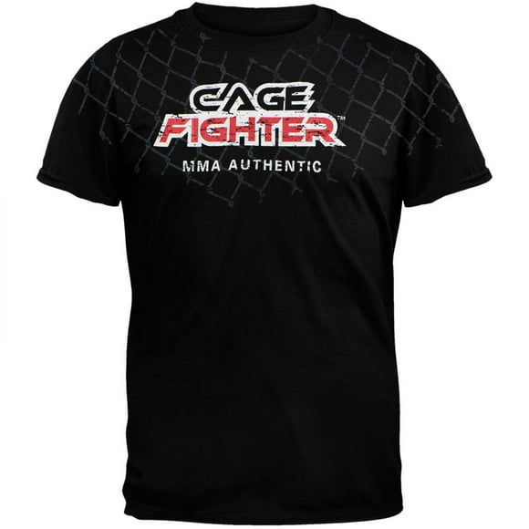 Cage Fighter - Black Big Cage Soft T-Shirt - X-Large