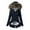 5-Navy, variant on Puffer Jacket Womens Womens Winter Leopard Coats Long Sleeve Fuzzy Zipper Hooded With Pocket Womens Winter Coats D XXL