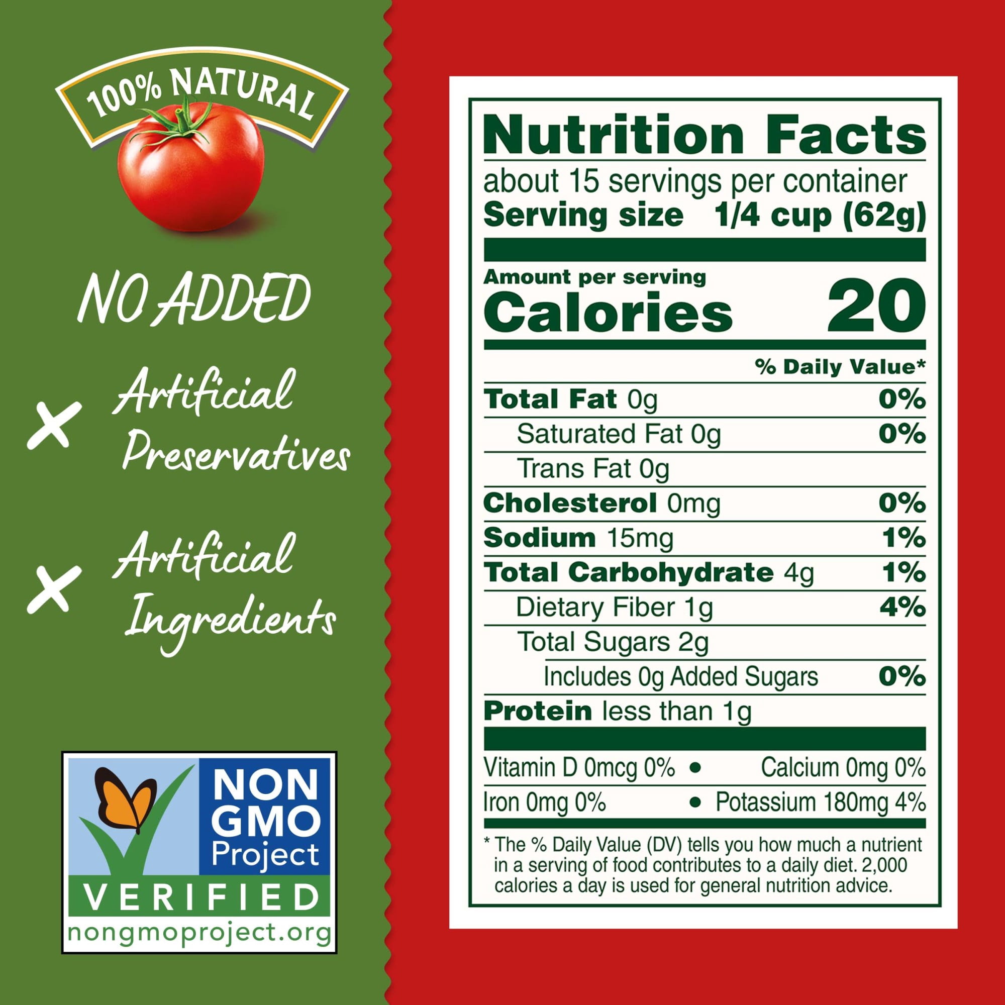 Hunt’s No Salt Added Tomato Sauce, 33.5 oz. Carton