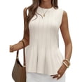 thumbnail image 3 of Sleeveless Knit Tops Slim Fit Ribbed Peplum Sweater Vest, 3 of 7