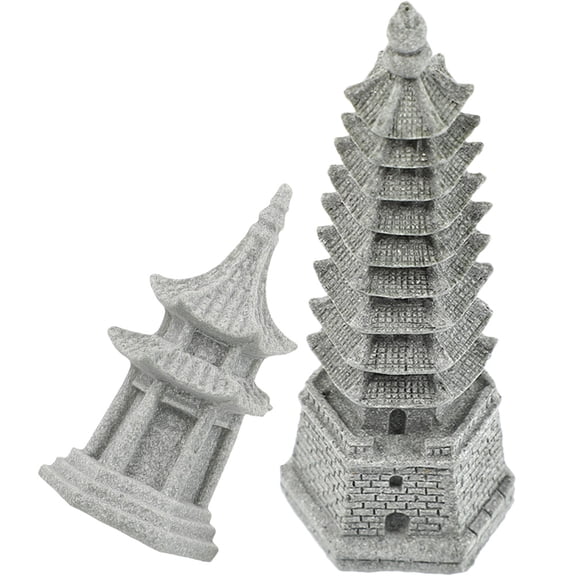 SEWCHICS Durable Grey Sandstone Garden Sculptures for Outdoor Decor 2Pcs