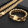 thumbnail image 6 of Tilga Christmas gift, silver/14K gold plated men's necklace, 5mm/7mm/9mm stainless steel Cuban chain necklace, men's necklace length 18-24 inches., 6 of 6