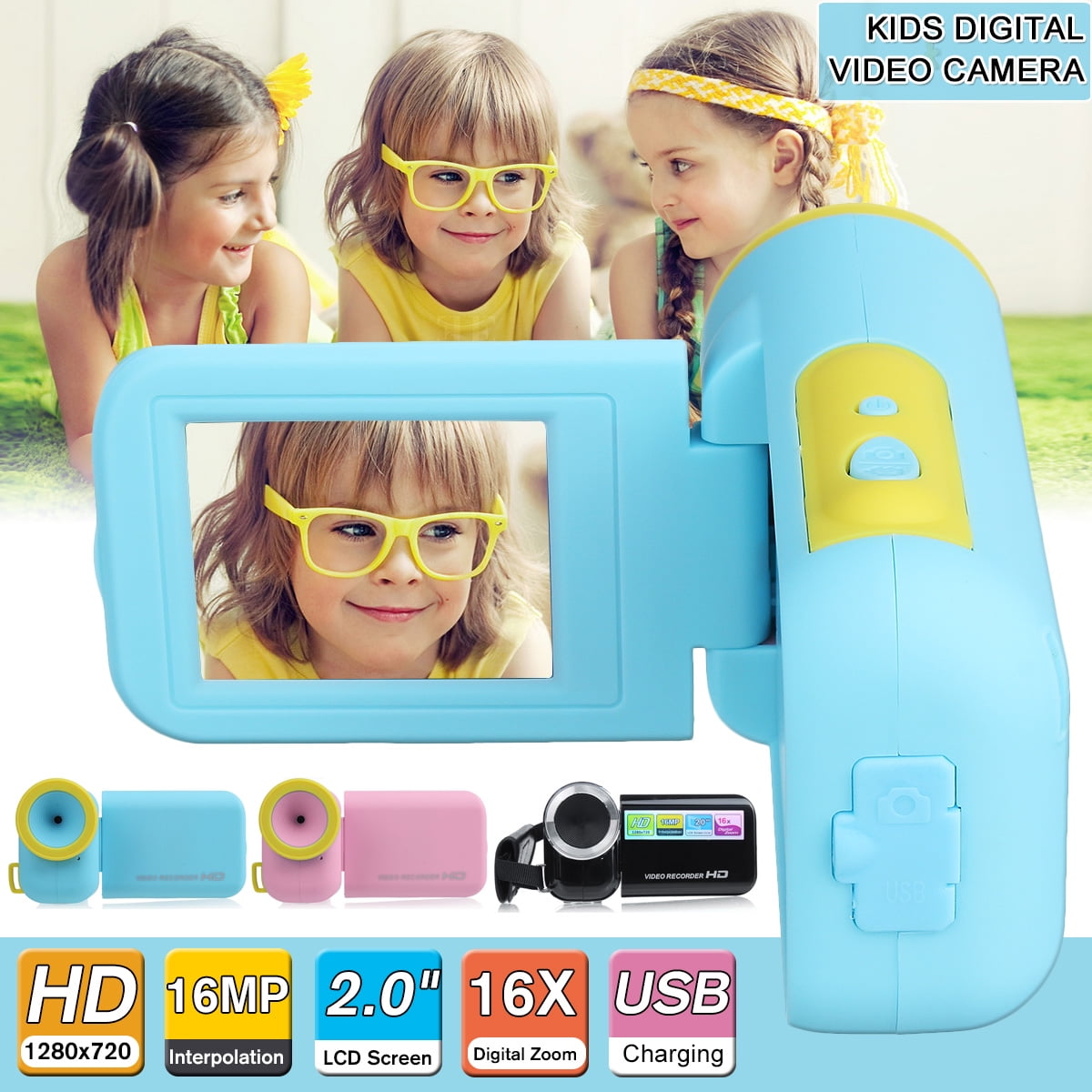 16X Zoom Mini Digital Camera for Children Kids Baby Cute Camcorder