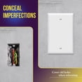 thumbnail image 3 of Mid-Size Blank Device Wall Plate, Midway Blank Outlet Covers, 1-Gang 4.88" x 3.11", Unbreakable Polycarbonate Thermoplastic, UL Listed, 8801M-W-5PCS, Gloss Finish, White (5 Pack), 3 of 4