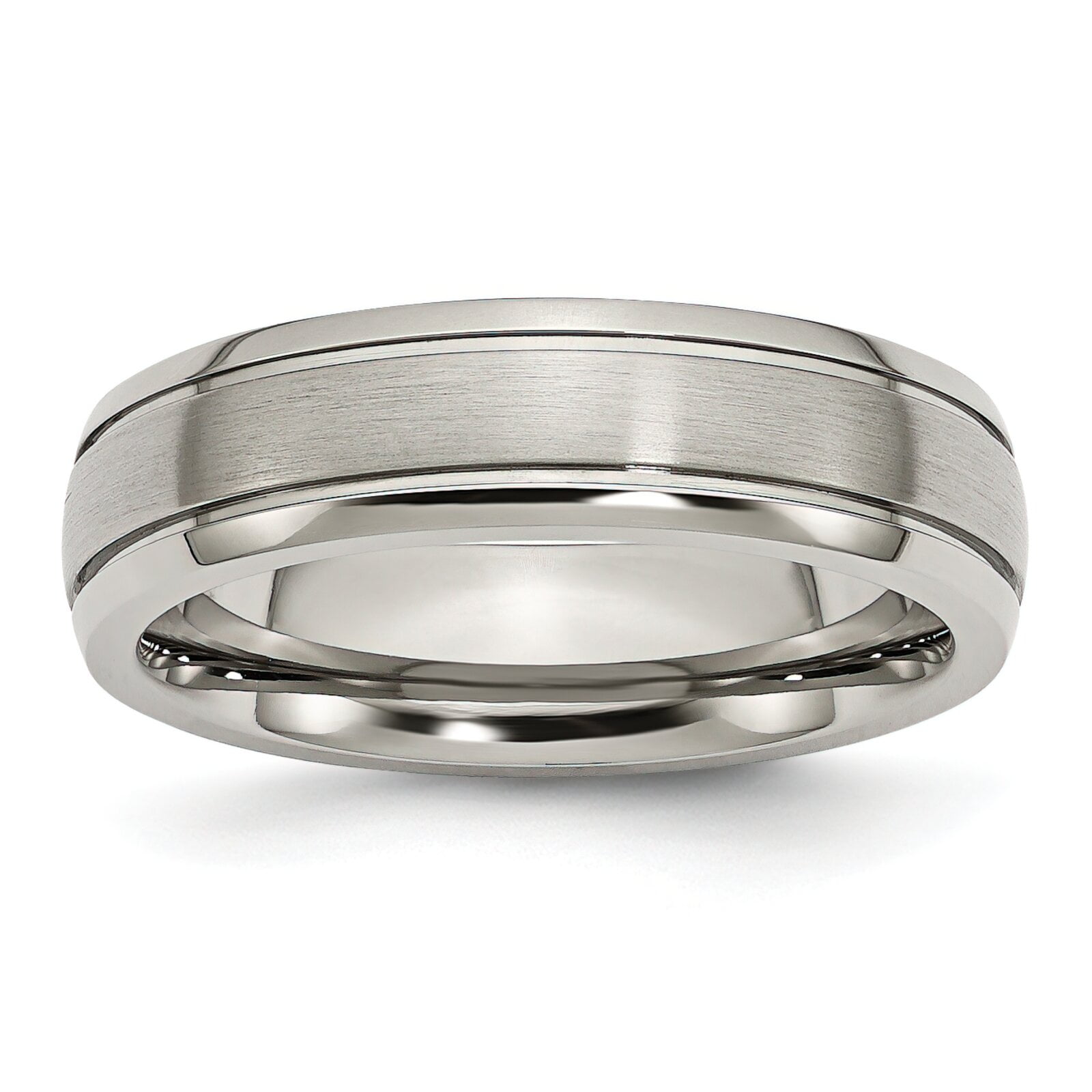 Titanium 6mm Brushed Wedding Ring Band Size 7