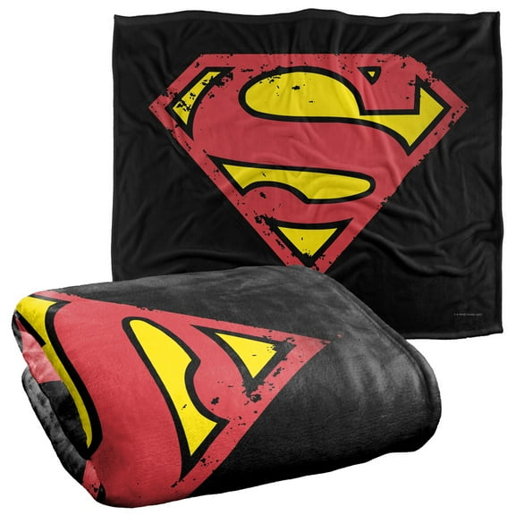 Superman Blanket, 50' x 60', Distressed Shield, Silky Touch Super Soft Throw Blanket