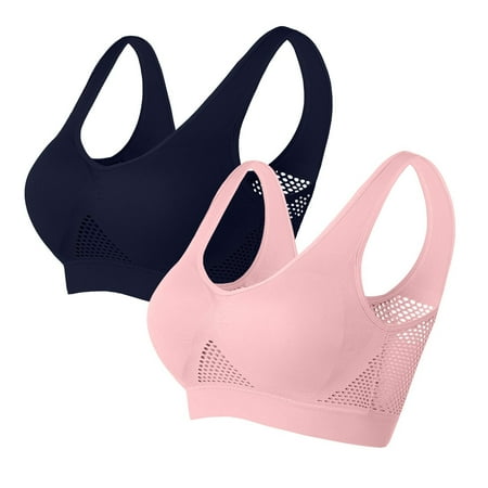 Hurry  Almost Gone: Bras for Women No Underwire  Sujetadores para Mujer Sin Aros  2PC Woman s Solid Color Gathered Together Large Size Daily Bra Underwear No Rims SOPATENOR Pink XL