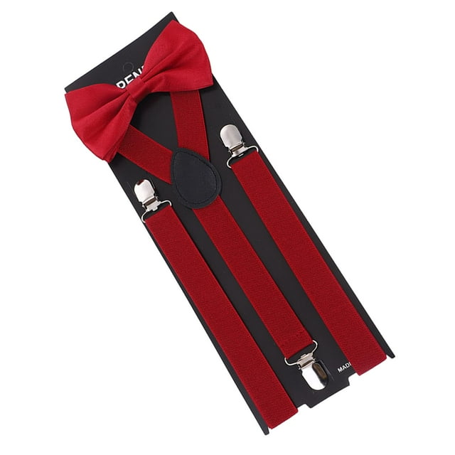 Tirantes para hombre Yuyangstore con Pajarita ajustables en Y rojo