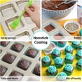 thumbnail image 5 of Brownie Pan with Dividers, 1 Set Gold All Edges Square Cupcake Brownie Pans 12 Cavity Mini Non Stick Baking Carbon Steel Bread Mold Small Edge 3x4 Individual Cutter Sheet Tray for Cake Oven, 5 of 7