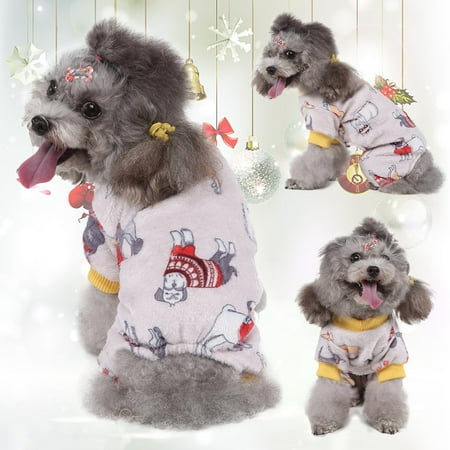 

PEONAVET Cat Dog Christmas Outfit Cat Dog Clothes Winter New Pet Christmas Warm Four-legged Sweater