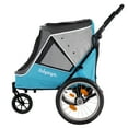 thumbnail image 2 of Ibiyaya FS2080-B Happy Pet Bike Trailer-Jogger 2.0 Foldable 3-Wheel Medium Pet Stroller-Trailer Combo for Running, Jogging & Hiking, Ocean Blue, 2 of 7