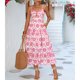 thumbnail image 4 of Vestido con tirantes estampados para mujer, vestido informal con tirantes finos ajustables, vestido recortado para primavera y verano, 4 of 8