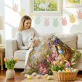 thumbnail image 4 of Throw Blanket Fleece Throw Blanket 50x80in, Spring Easter Flowers Eggs Soft Lightweight Bed Blankets Paintings Style Floral Art Fuzzy Couch Blankets for All Season, 4 of 9