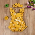 thumbnail image 2 of PENGXIANG Baby Girl‘s Backless Ruffle Sleeveless Jumpsuit with Bowknot Headband, 2 of 7
