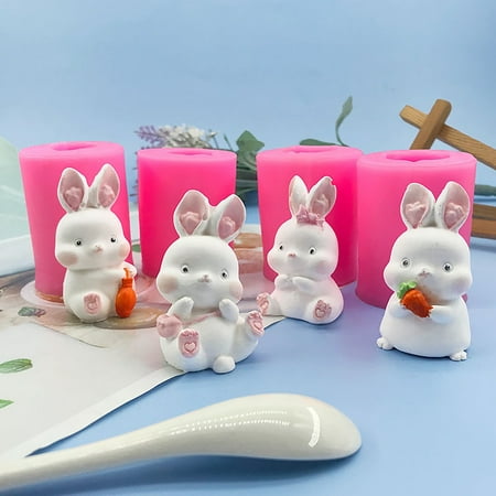 

Riguas Cake Mold Cartoon Design 3D Shape DIY Silicone Easter Rabbit Fondant Candy Mousse Baking Mould Kitchen Supplies