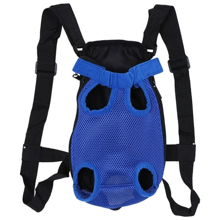 Fashionable Durable Pet Five Holes Backpack Front Chest Tote Carrier Net Bag(Dark Blue S)