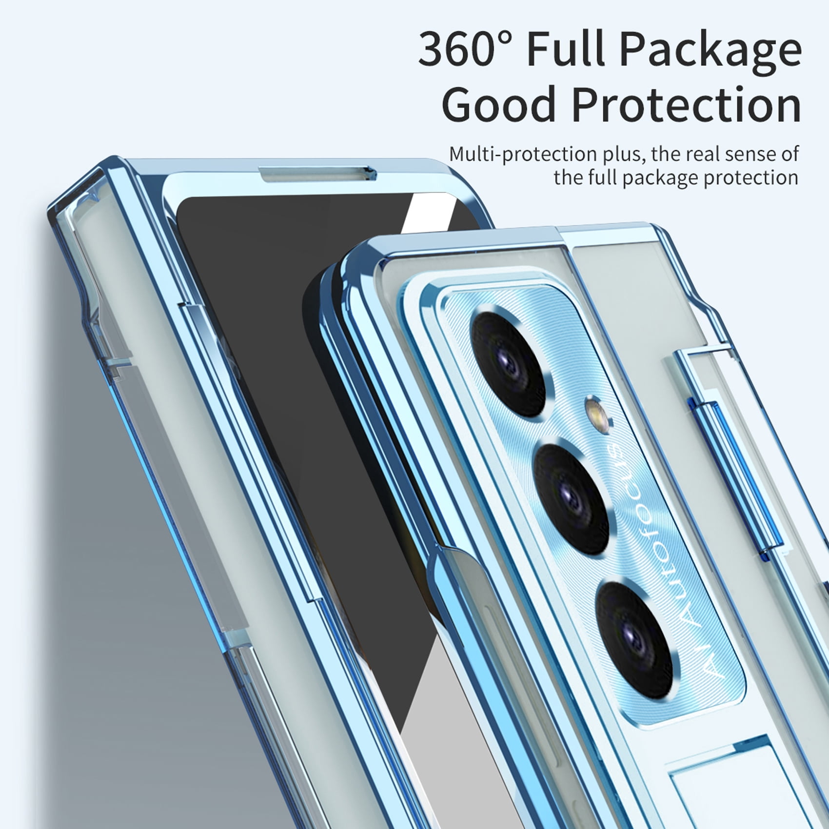 for Samsung Galaxy Z Fold 7 Case, Luxury Plating Shockproof Drop Protection Phone Case for Samsung Galaxy Z Fold 7 5G, Blue