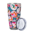 thumbnail image 2 of Lsque eggs Pattern 20oz Car Cup with Lid and Straw, Insulated Coffee Cup with Straw Topper, Spill Proof Travel Coffee Mug, Stainless Steel Tumble-Without Straw, 2 of 8
