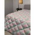 thumbnail image 2 of Floral Down Alternative Comforter, Continuous Wild Flower Blossoms Tropical Bouquet Spring Feel Print, Microfiber Quilt for All Season, 5 Sizes, Lavender Jade Green, by Ambesonne, 2 of 3