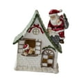 thumbnail image 2 of Figura de casa de pueblo navideña iluminada, decoración navideña, estatua decorativa navideña Papá Noel, 2 of 9