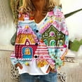 thumbnail image 1 of Puntoco Chaqueta Informal Con Botones Y Estampado Navideño Para Mujer, 1 of 5