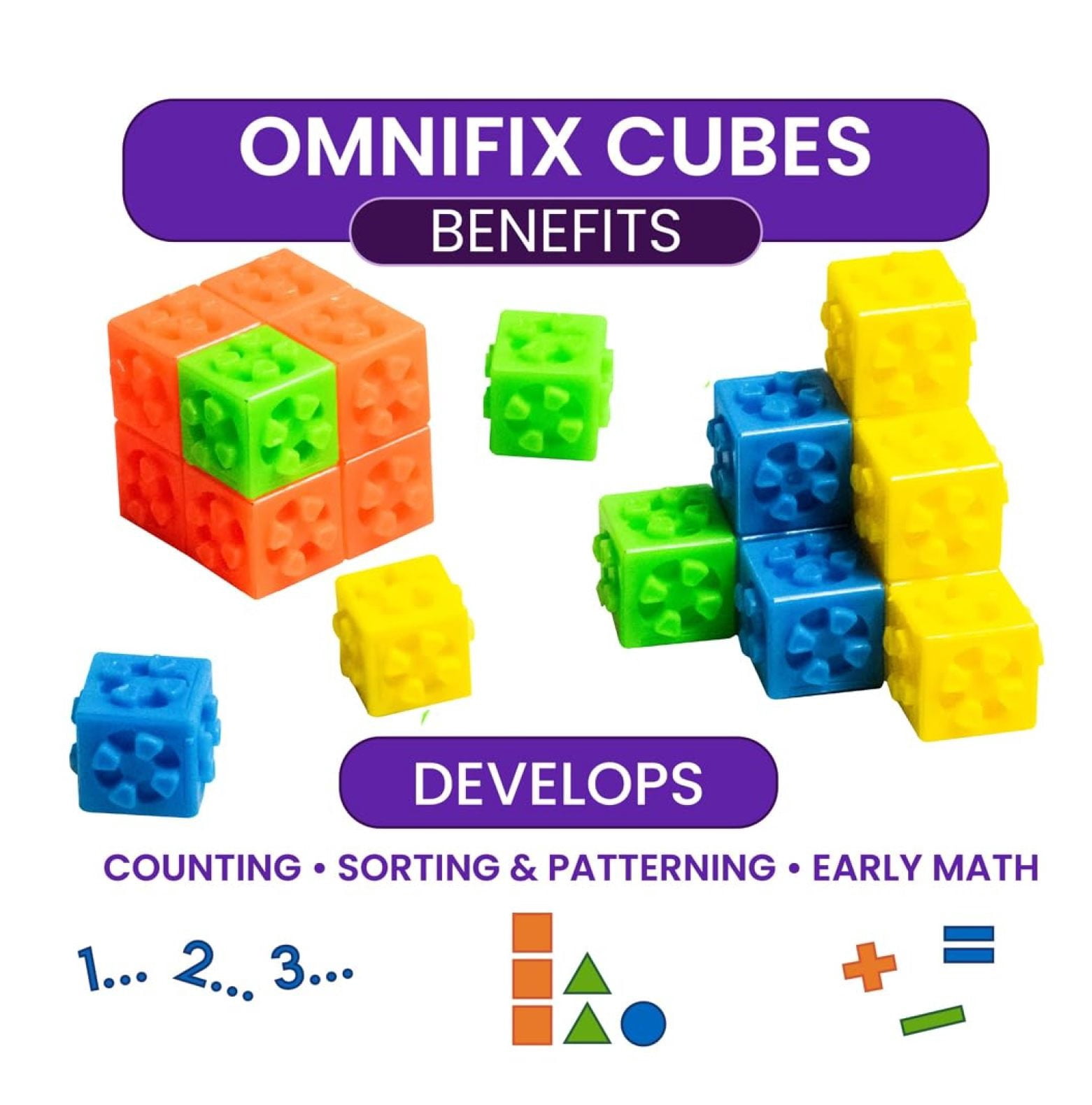 2-4090 Omnifix Cube Set (Pack of 300), 17 x 11 x 6.38 inches (1481324)