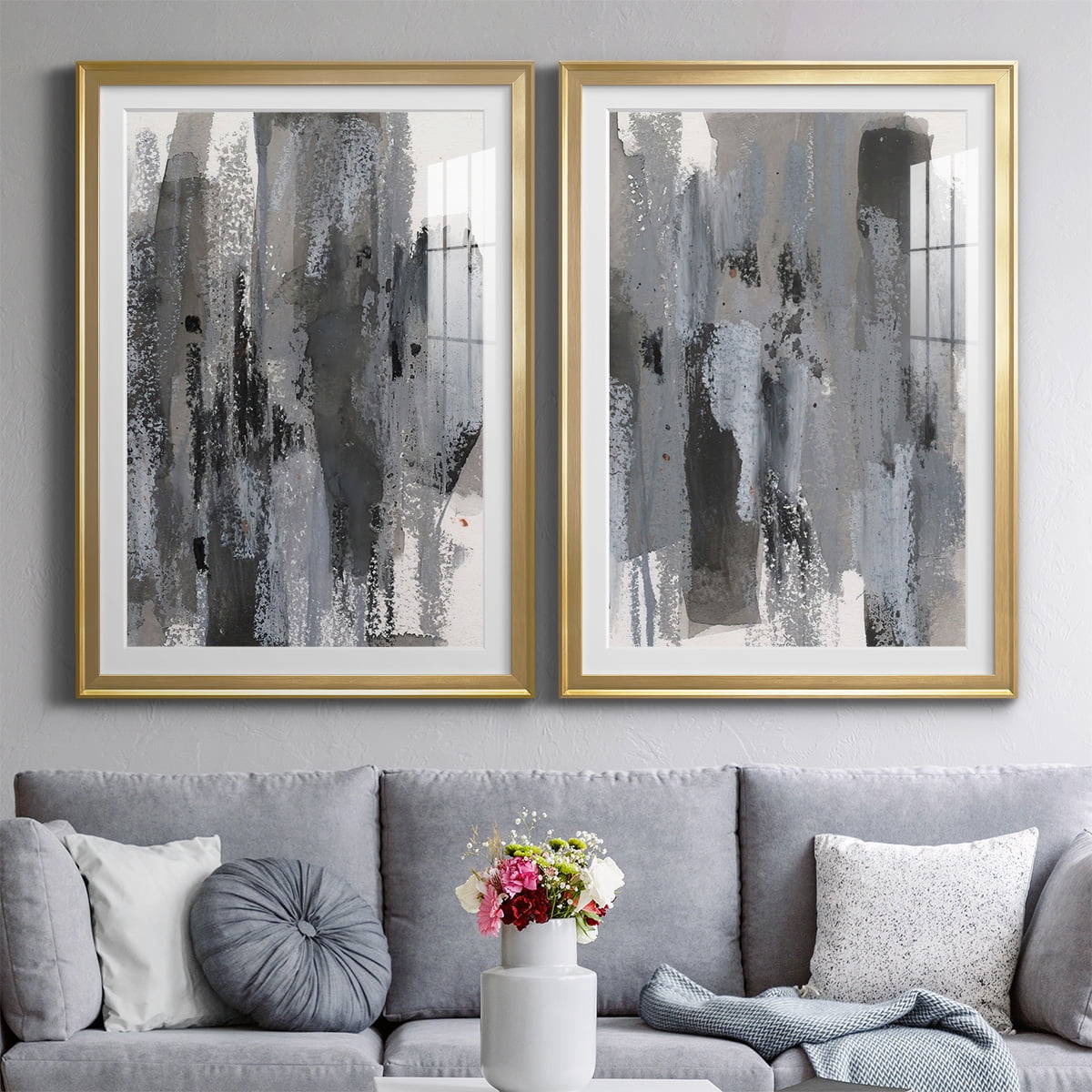 Wexford Home Loft Pastel III Premium Framed Print, 26.5" x 36.5" - Ready to Hang, Gold (Set of 2)
