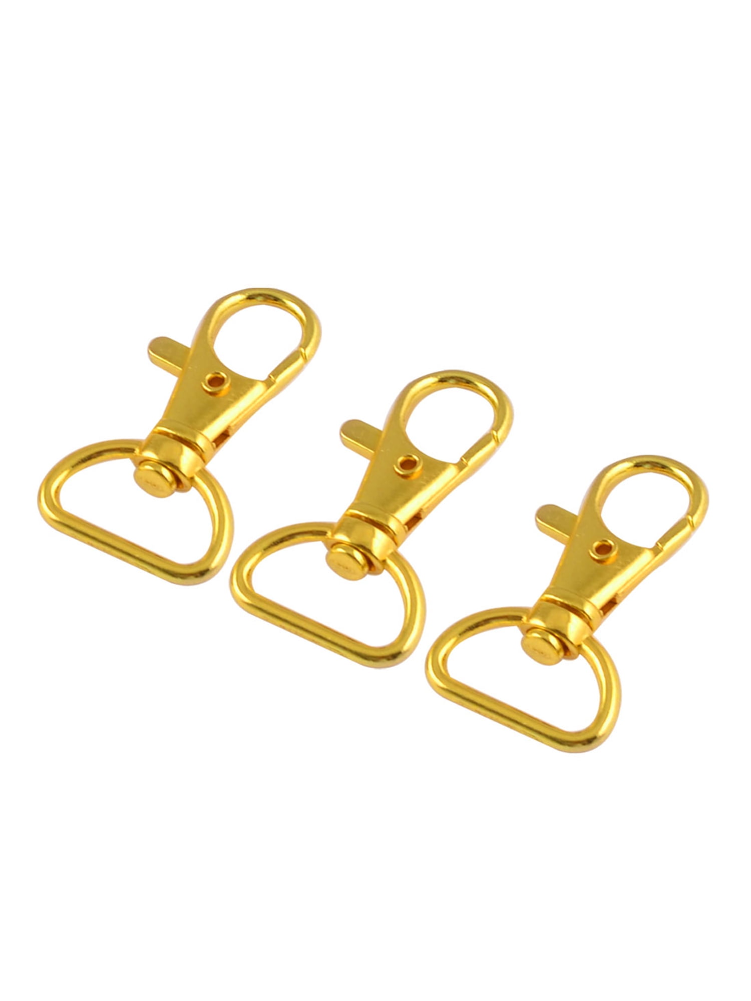 5PCS Gold Color Lobster Clasp Trigger Clip Split Ring Swivel Key Chain 