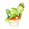 thumbnail image 3 of simhoa Green Frog Sitting on Statue Garden Decoration for Decor 7x10x10cm, 3 of 10