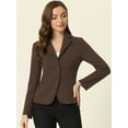 thumbnail image 2 of DARING DIVA Women's Office Work Lapel Collar Stretch Blazer 3XL Coffee, 2 of 6