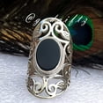 thumbnail image 5 of Black Onyx Sterling Silver Ring: Handmade Oval Statement Jewelry, 5 of 10