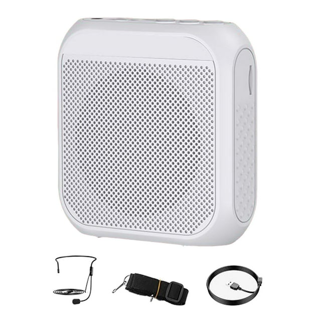 Mini Voice Amplifier with Microphone Headset and Waistband Megaphone Speaker for White