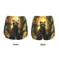 thumbnail image 3 of Susaid Tree Meditating Raccoon Print Women's High Waisted Running Shorts Quick Dry Athletic Gym Track Workout Shorts Zip Pocket-X-Large, 3 of 7