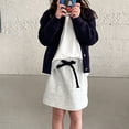 thumbnail image 6 of YunPes Girls Cable Knit Cardigan Button-Up Long Sleeve Crewneck Letter Sweaters School Uniform Knit Tops for Toddler Teens, 6 of 9