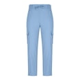 thumbnail image 6 of Men's Fashionable Solid Color Multi Pocket Workwear Cargo Pants Drawstring Elastic Waist Straight Leg Quick Dry Lightweight Outdoor Hiking Casual Daily | AESTIVO,Sky Blue 2XL, 6 of 7