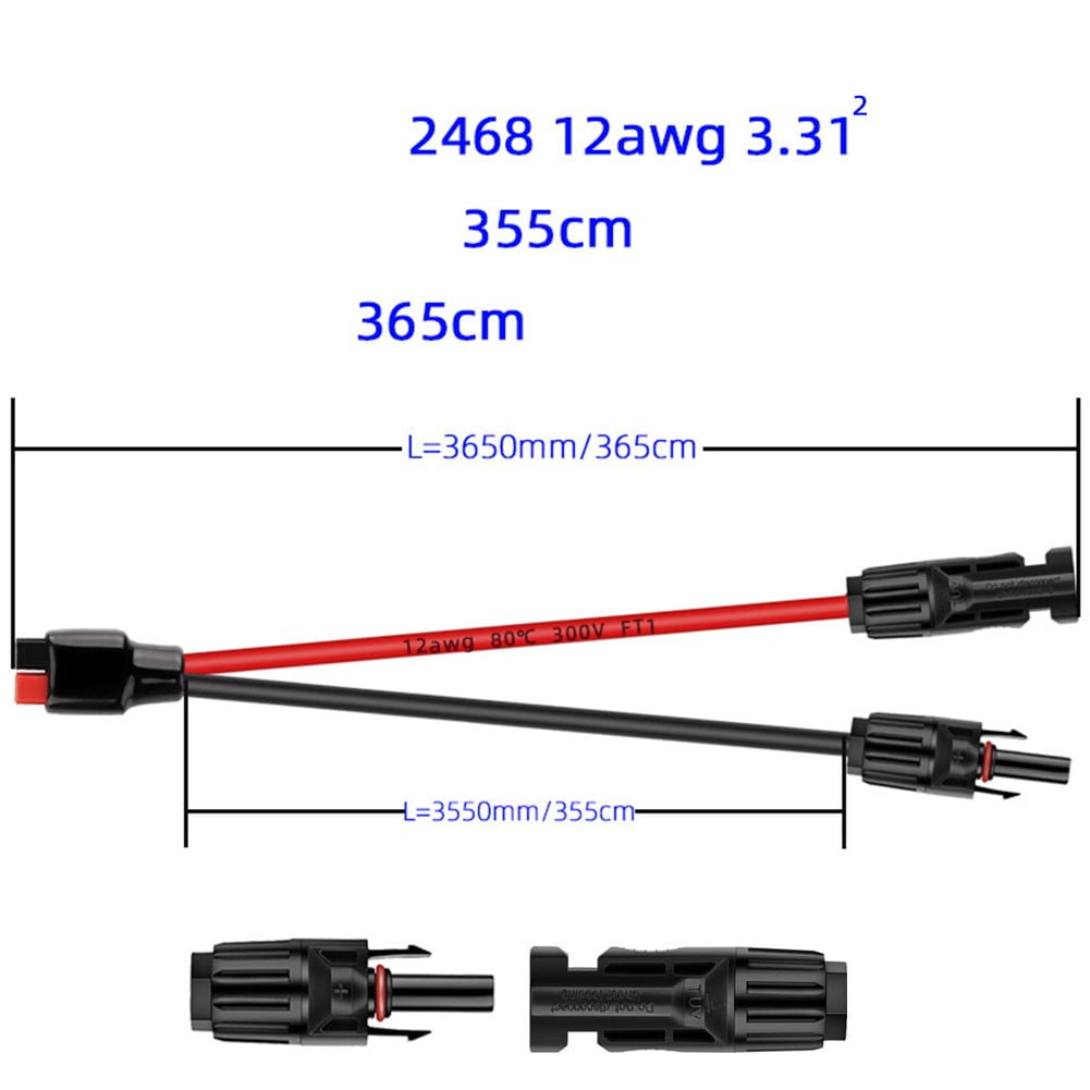 Suyin 1 Piece For Anderson Plug To Solar Panel Cable Wiring Adapter Connector
